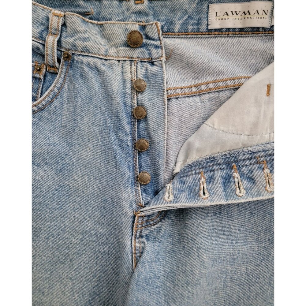 Vintage LAWMAN Western Rodeo High-Waisted Light Denim Tapered Jeans Women's Sz 7 - Picture 5 of 8